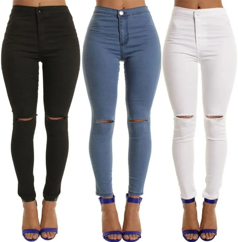 Andongnywell Women High Waisted Skinny Jeans Slim Fit Jean Stretch Leggings Pants