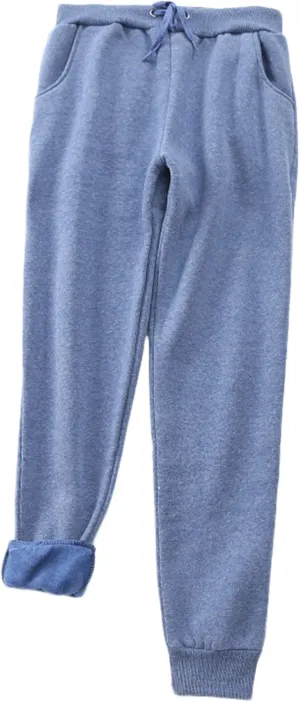 Andongnywell Women's Warm Sherpa Lined Sweatpants Active Running Fleece Jogger Pants