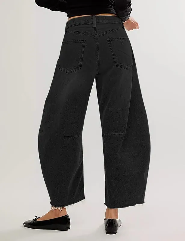 Barrel High Waisted Casual Baggy Trendy Straight Wide Leg Boyfriend Jeans
