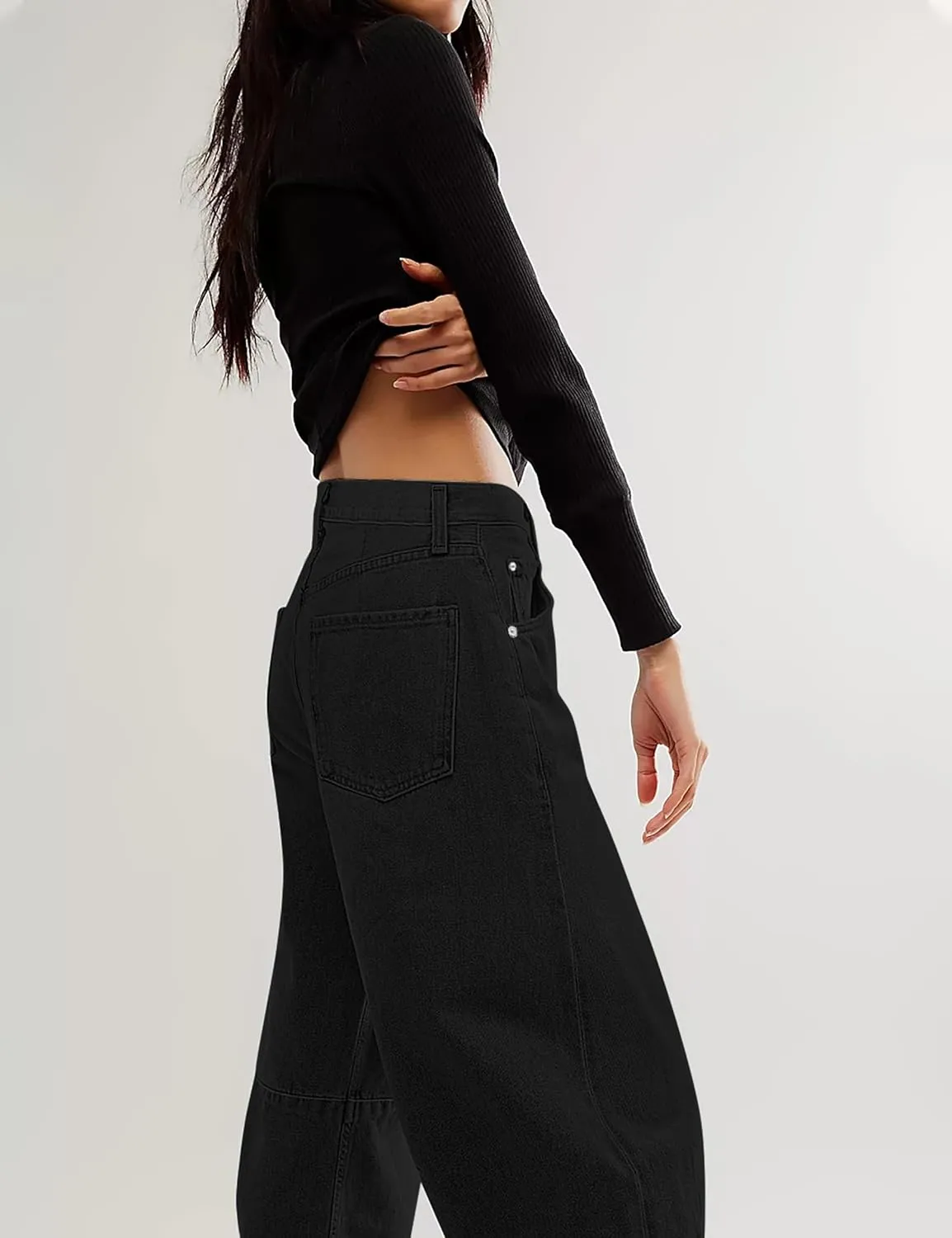 Barrel High Waisted Casual Baggy Trendy Straight Wide Leg Boyfriend Jeans