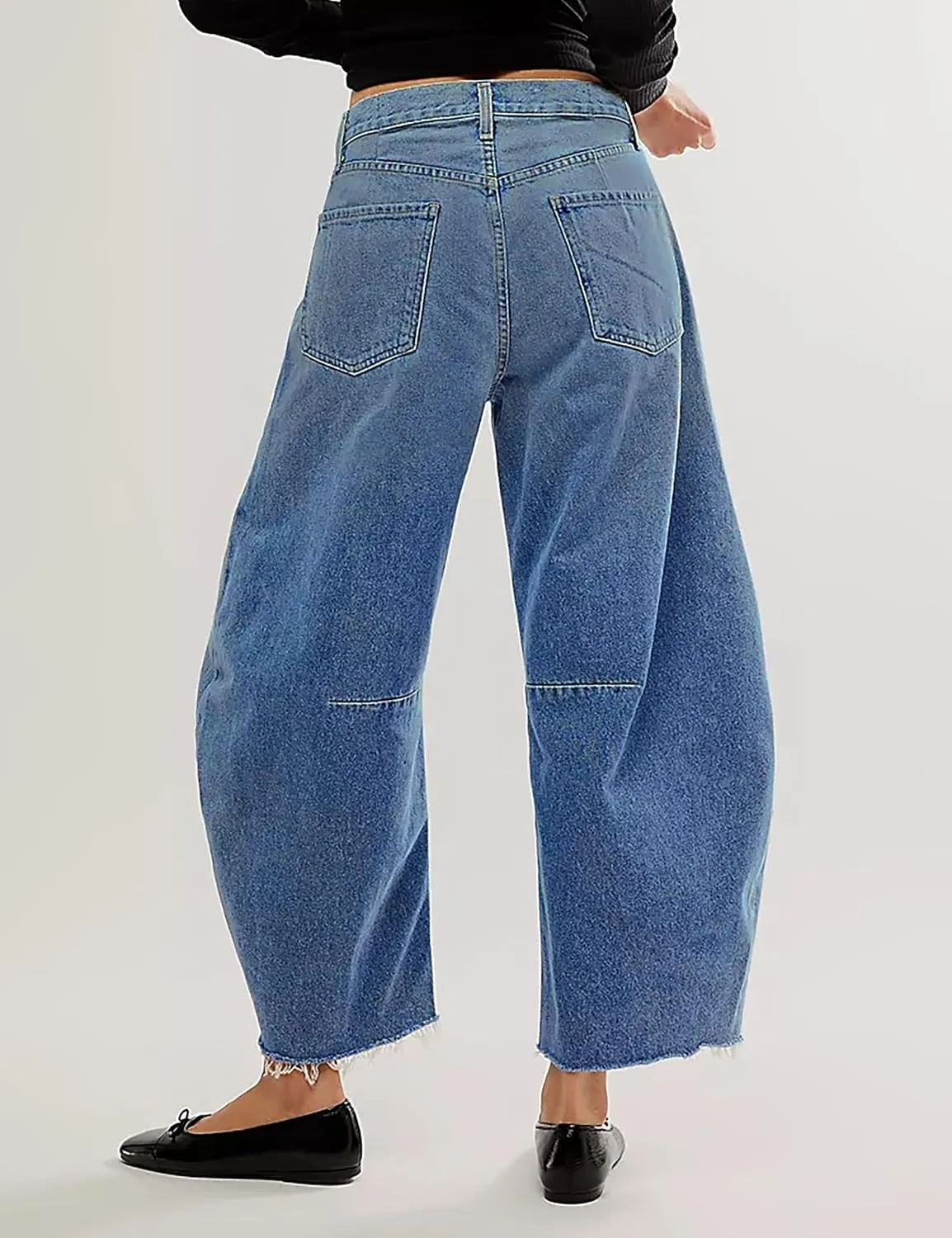 Barrel High Waisted Casual Baggy Trendy Straight Wide Leg Boyfriend Jeans