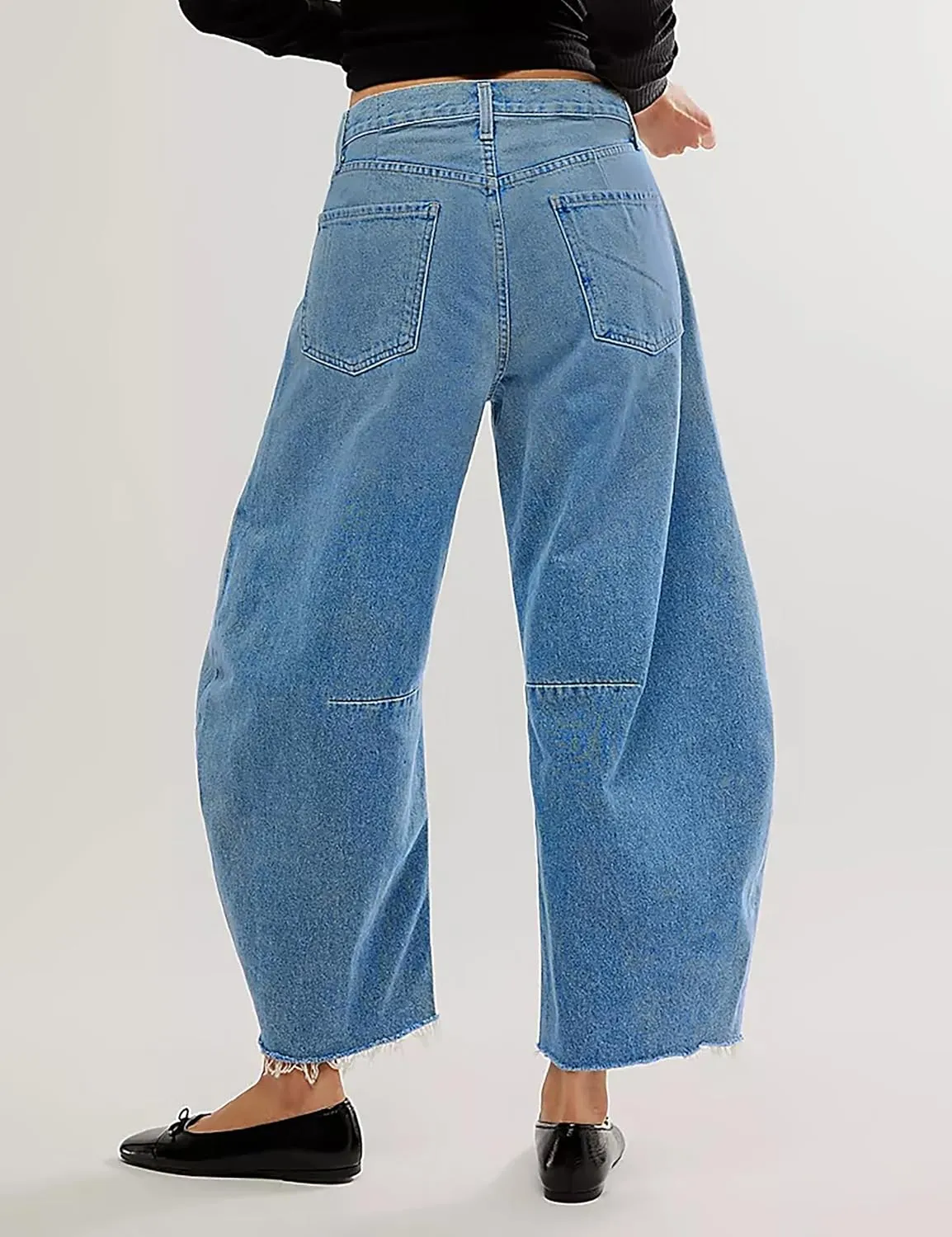 Barrel High Waisted Casual Baggy Trendy Straight Wide Leg Boyfriend Jeans