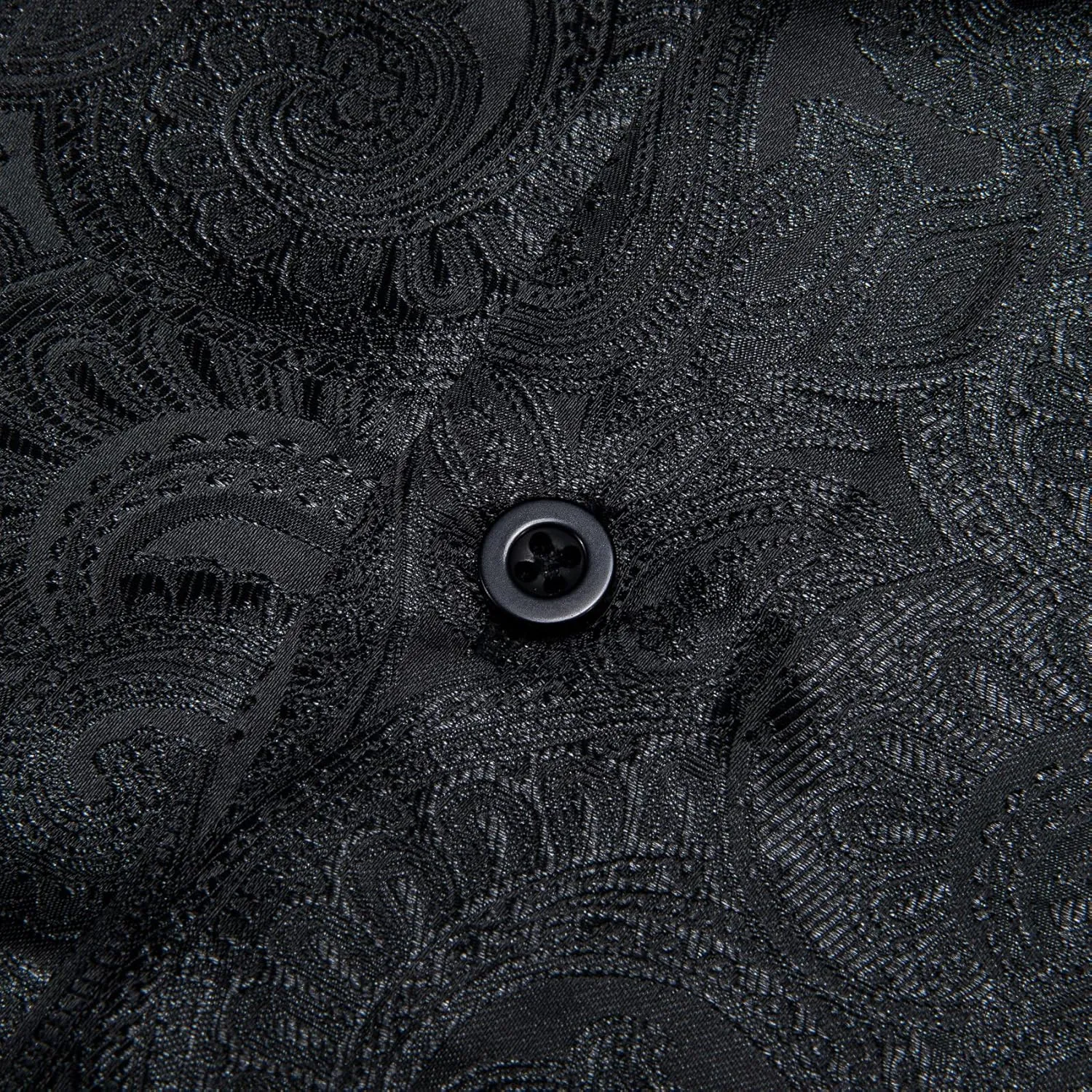 Barry.Wang Men Dress Shirts Paisley 70s Disco Shirt Button Down Silk Long Sleeve Tops for Wedding/Prom/Party/Nightclub