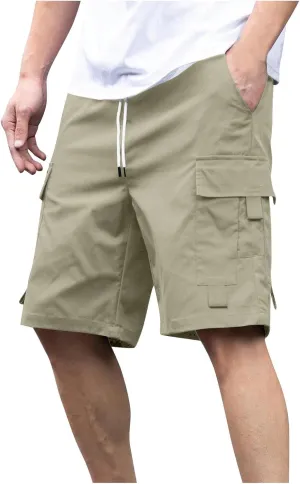 Big and Tall Cargo Shorts Drawstring Elastic Waist Outdoor Sweatshort Summer Casual Workout Gym Hiking Jogger Pockets