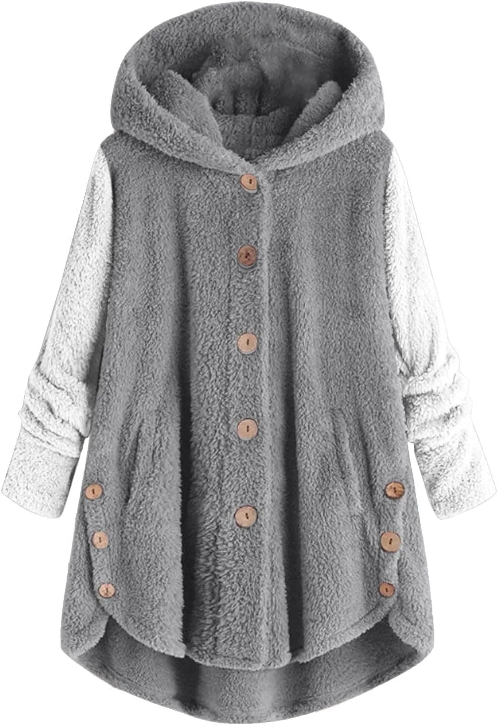 Cardigan Sweaters for Women 2024 Plus Size Long Sleeve Button Hoodie Winter Coat Women Fleece Jacket with Pockets