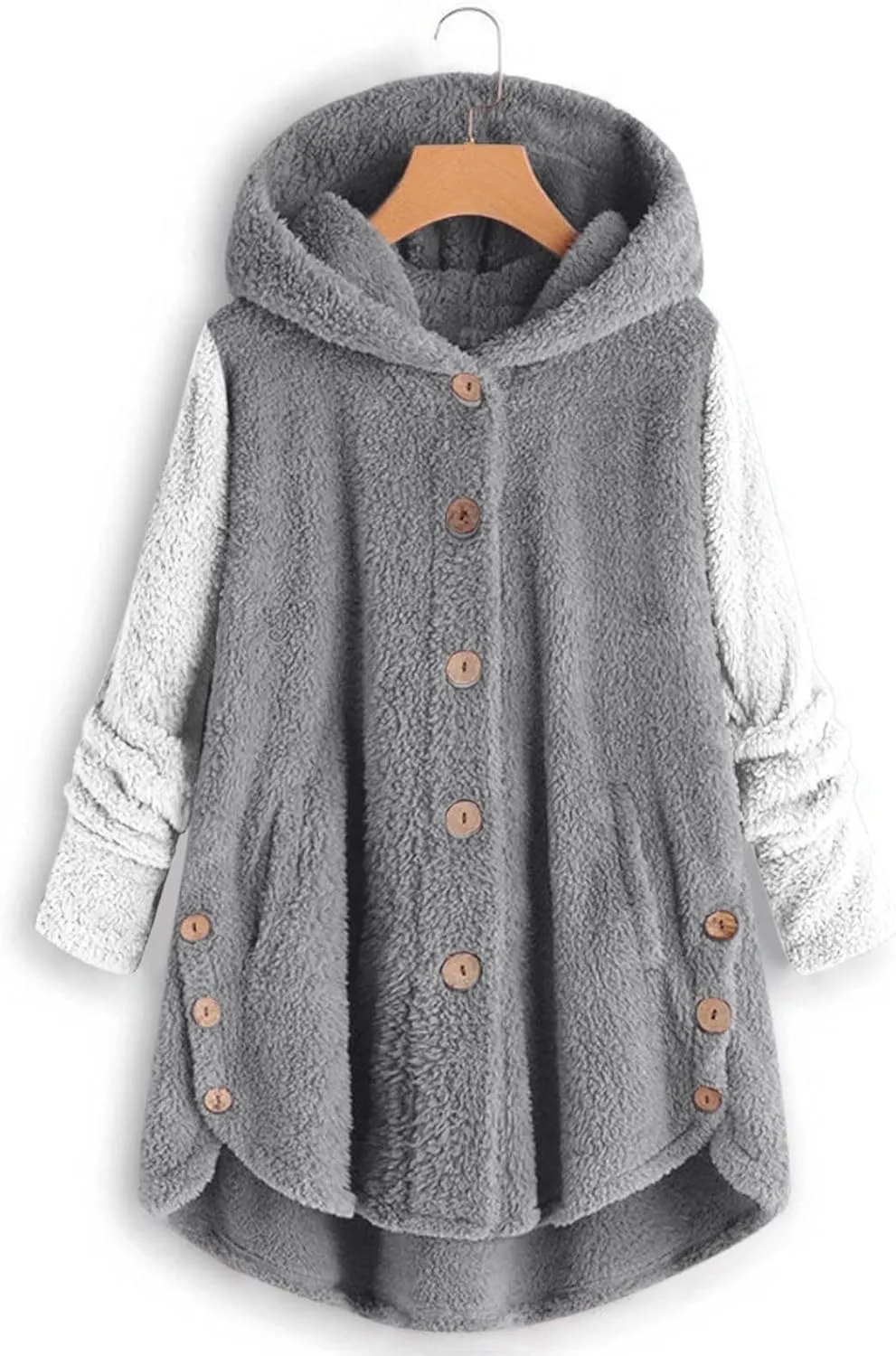 Cardigan Sweaters for Women 2024 Plus Size Long Sleeve Button Hoodie Winter Coat Women Fleece Jacket with Pockets