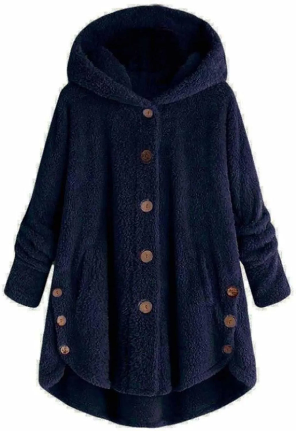 Cardigan Sweaters for Women 2024 Plus Size Long Sleeve Button Hoodie Winter Coat Women Fleece Jacket with Pockets