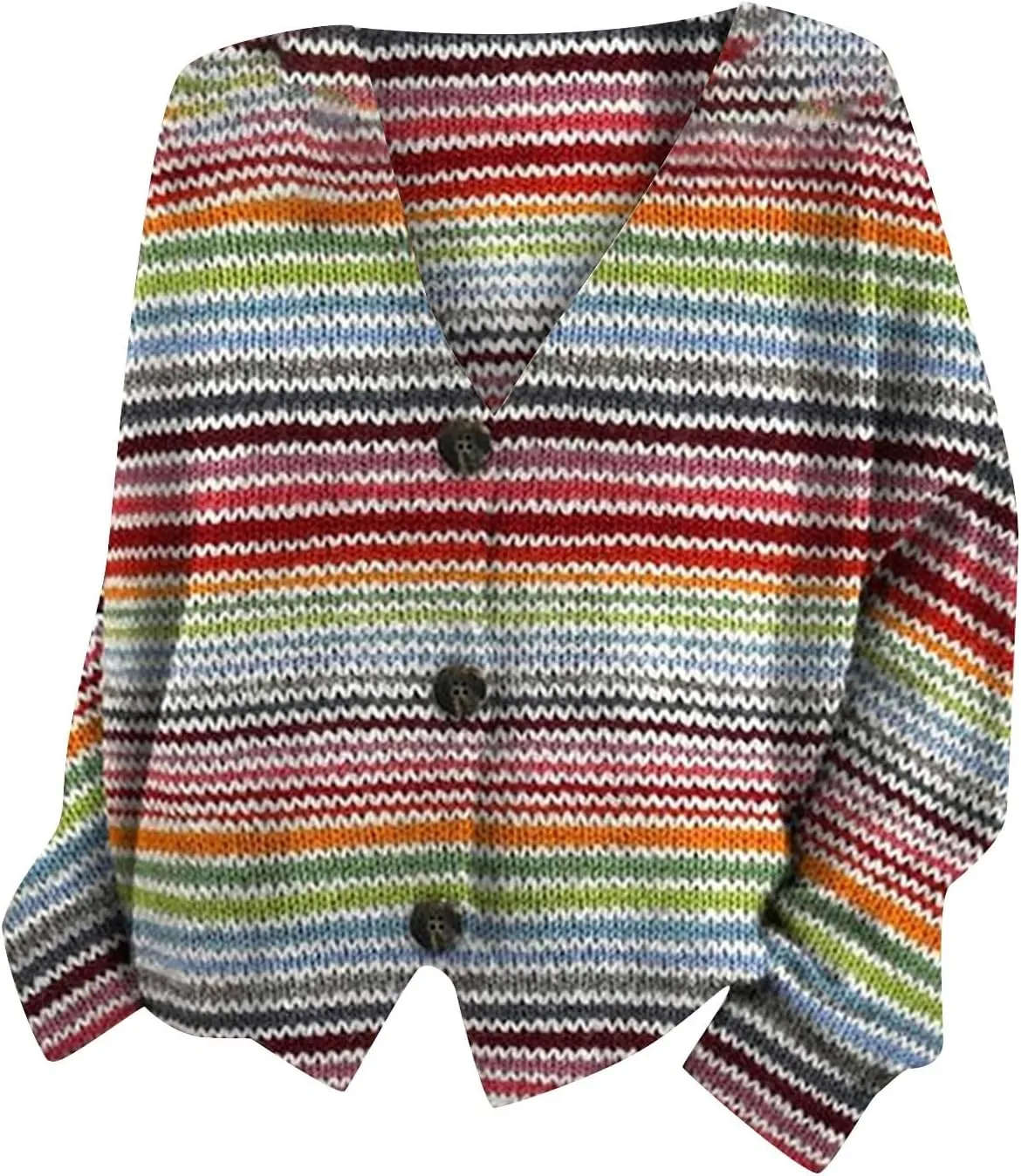 Cardigan Sweaters for Women Fall Casual Floral Printed Long Sleeve Button V-Neck Open Front Lightweight Loose Outwear