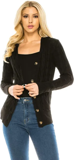 Cardigan Sweaters for Women,Hooded Sweaters for Women,Long Sleeve Open Front Buttons Knit Cardigan for Women
