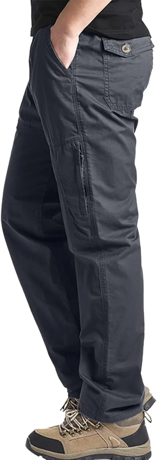 Cargo Pants for Men,Men's Drawstring Flap Pocket Pants Elastic Waist Long Pants Letter Graphic Street Cargo Pants