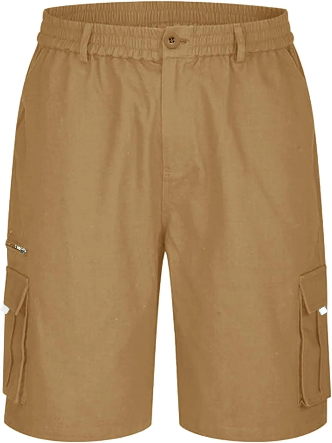 Cargo Shorts for Men Baggy Lightweight Casual Fashion Shorts with Multi-Pocket Button Zipper Elastic Waist Half Pants