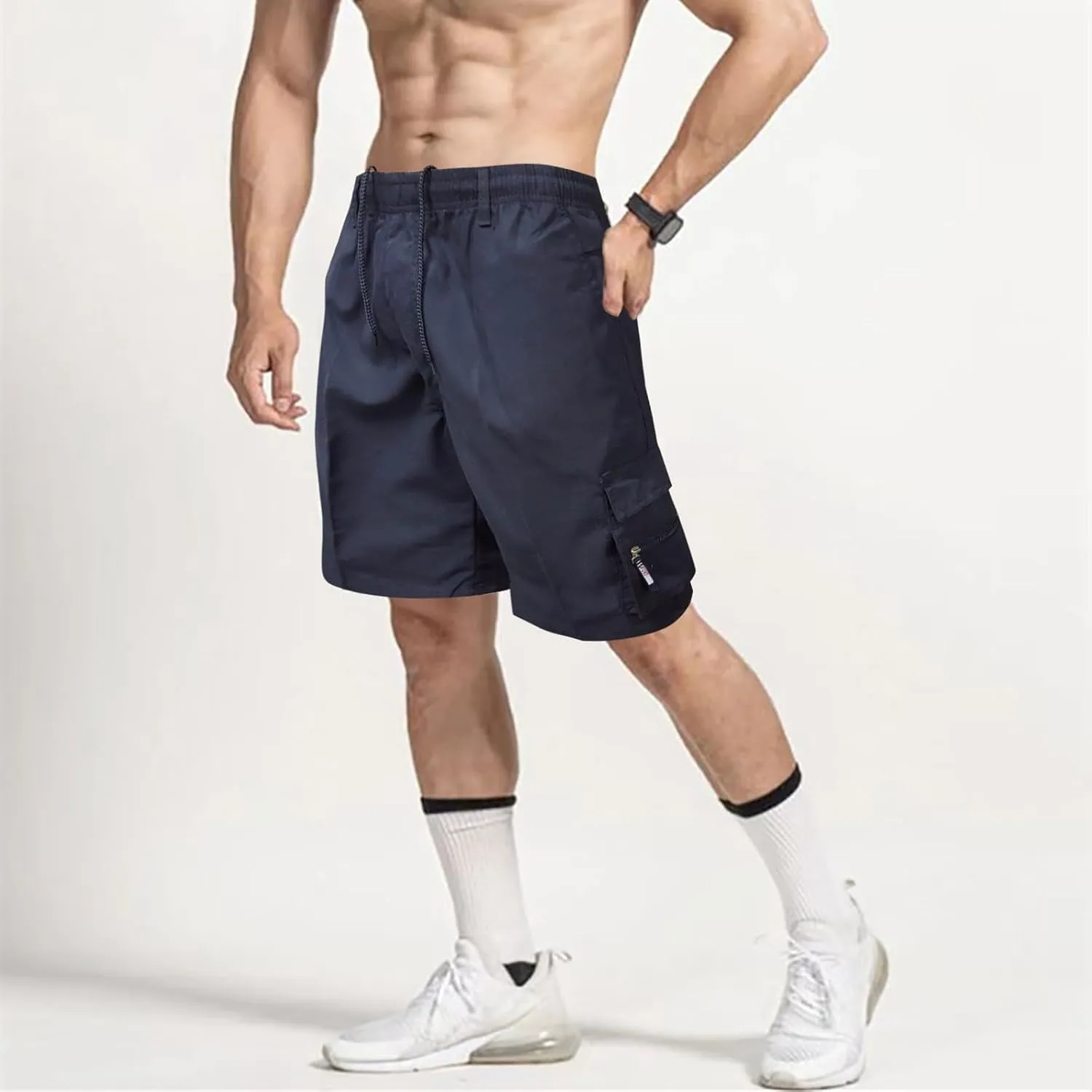 Cargo Shorts for Men Basketball Athletic Shorts Lightweight Outdoor Baggy Fit Shorts Multi Pocket Cargo Pants