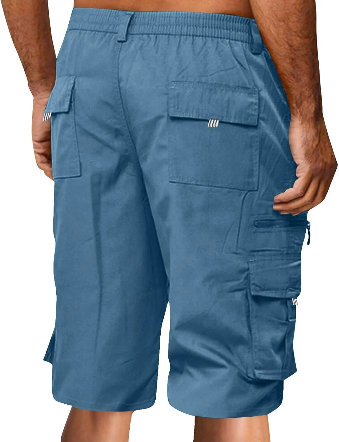 Cargo Shorts for Men Relaxed Lightweight Workout Shorts 2025 Summer Elastic Waist Zipper Golf Tactical SweatShorts