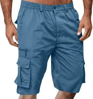 Cargo Shorts for Men Relaxed Lightweight Workout Shorts 2025 Summer Elastic Waist Zipper Golf Tactical SweatShorts