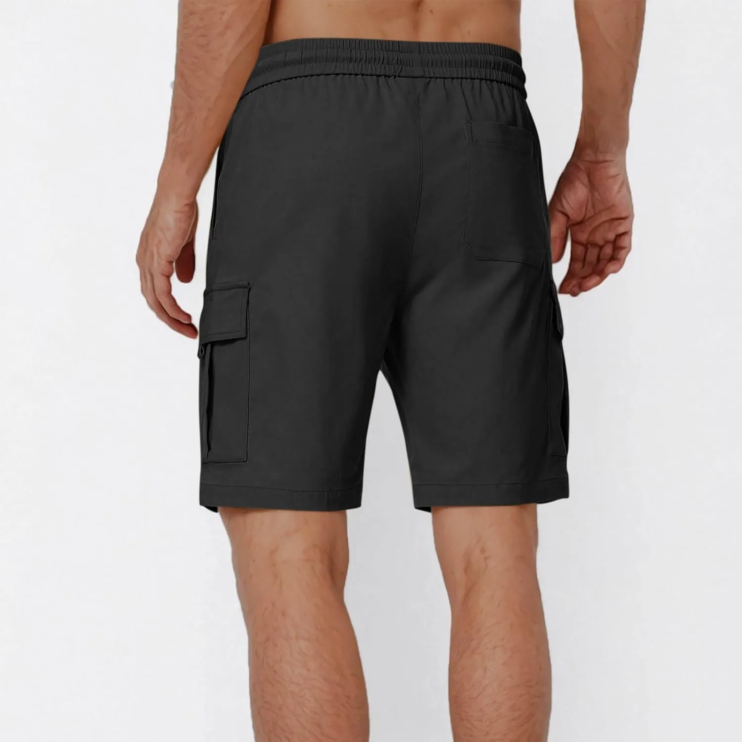 Cargo Shorts for Men Soft Cotton Hiking Tactical SweatShorts Elastic Waist Utility Athletic Gym Shorts Baggy Joggers