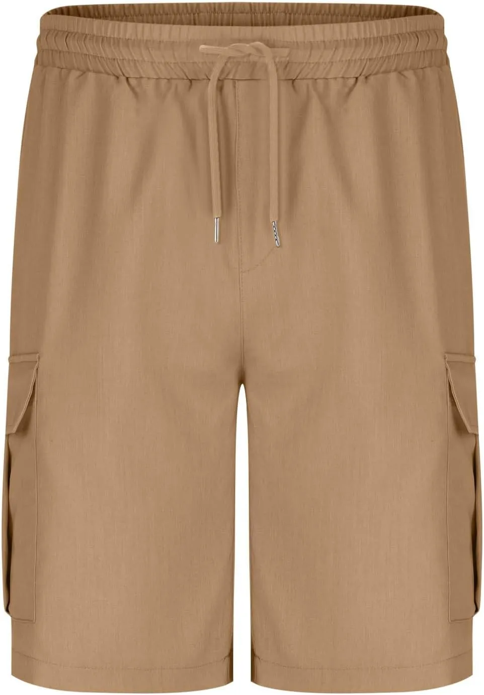 Cargo Shorts for Men Soft Cotton Hiking Tactical SweatShorts Elastic Waist Utility Athletic Gym Shorts Baggy Joggers