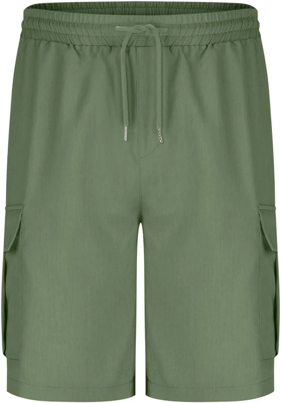 Cargo Shorts for Men Soft Cotton Hiking Tactical SweatShorts Elastic Waist Utility Athletic Gym Shorts Baggy Joggers