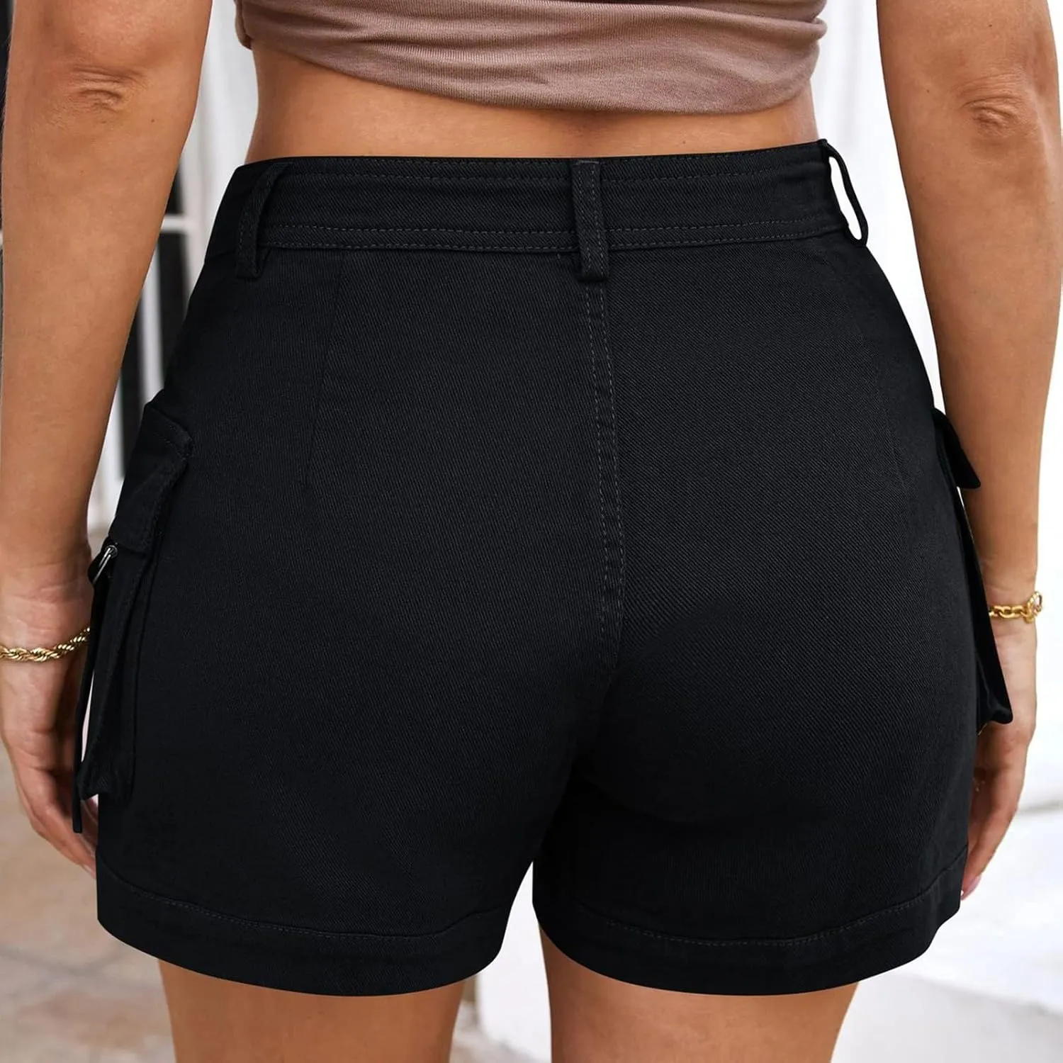 Cargo Shorts for Women Trendy High Wasited Casual Summer Stretchy Utility Cut Off Shorts with Pockets 2024 Trendy