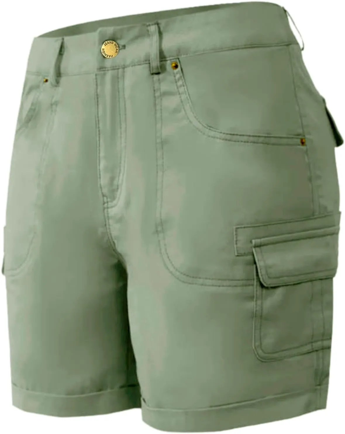 Cargo Shorts Women High Waisted Casual Pull On Hiking Shorts Lightweight Plus Size Summer Loose Fit Short Pants Clothes