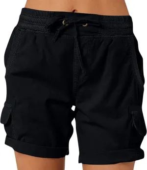 Cargo Shorts Women Summer Casual High Waisted Drawstring Hiking Shorts Baggy Trendy Athletic Shorts with Pockets