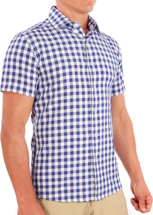 CC Performance Slim Fit Short Sleeve Button Down Shirts for Men | Wrinkle Resistant Casual Button Up Shirts for Men