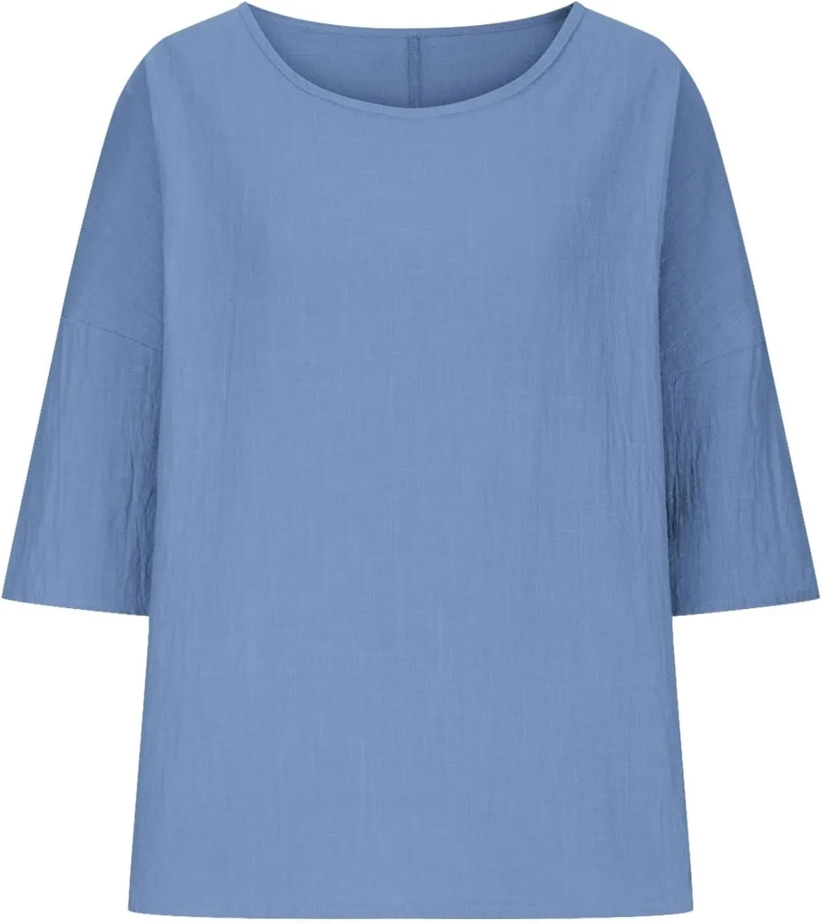 Ceboyel Women's Cotton Linen Tunic Shirts Dandelion Print Summer Tops 3/4 Sleeve Blouse Tshirts Bohemian Style Clothes 2023