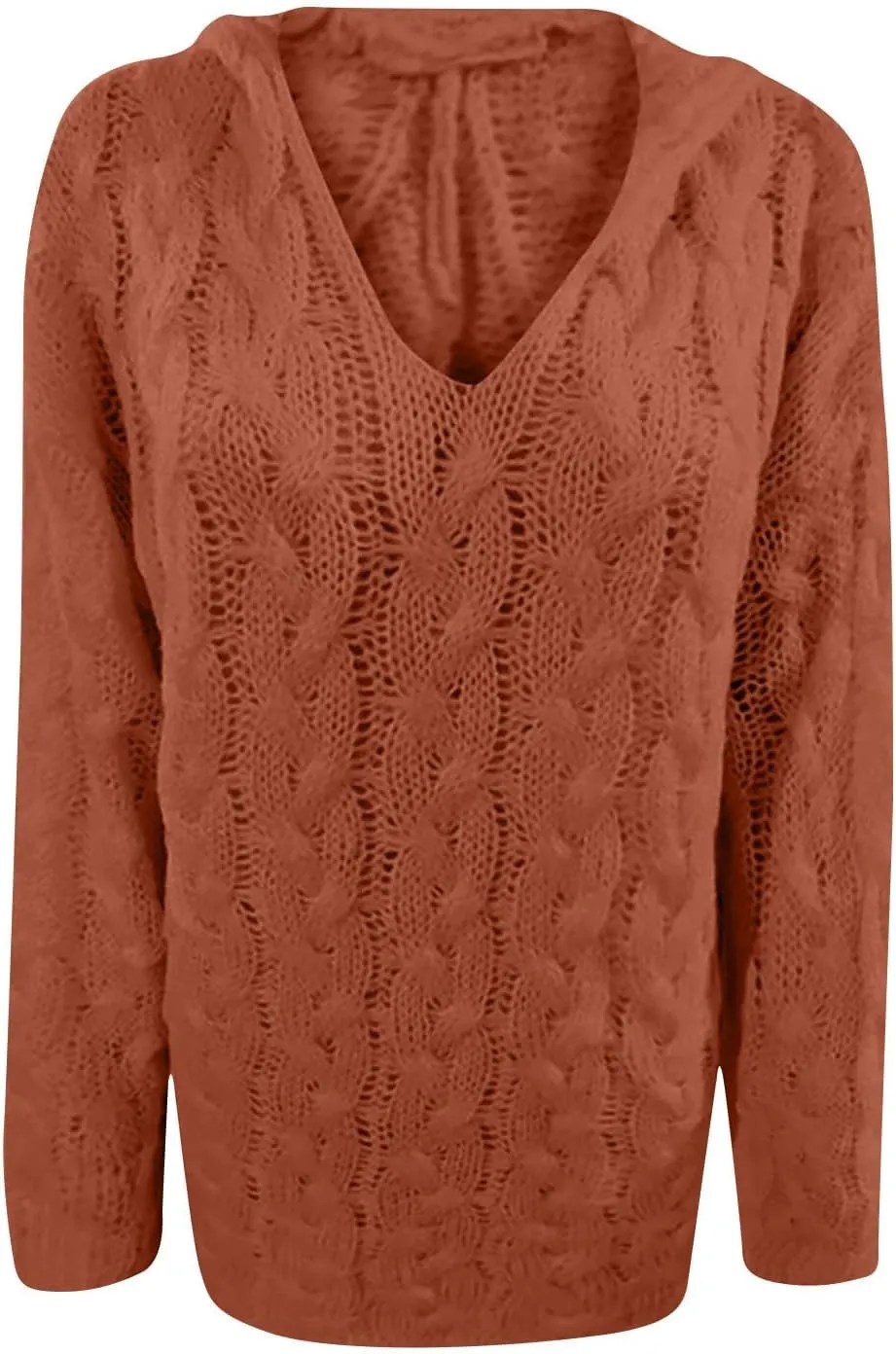 Chunky Sweater for Women 2023 Oversized Hooded Sweaters Cable Knit Pullover Sweaters Loose Long Sleeve Jumper Tops
