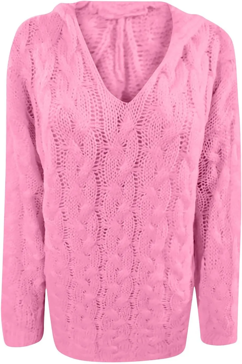 Chunky Sweater for Women 2023 Oversized Hooded Sweaters Cable Knit Pullover Sweaters Loose Long Sleeve Jumper Tops