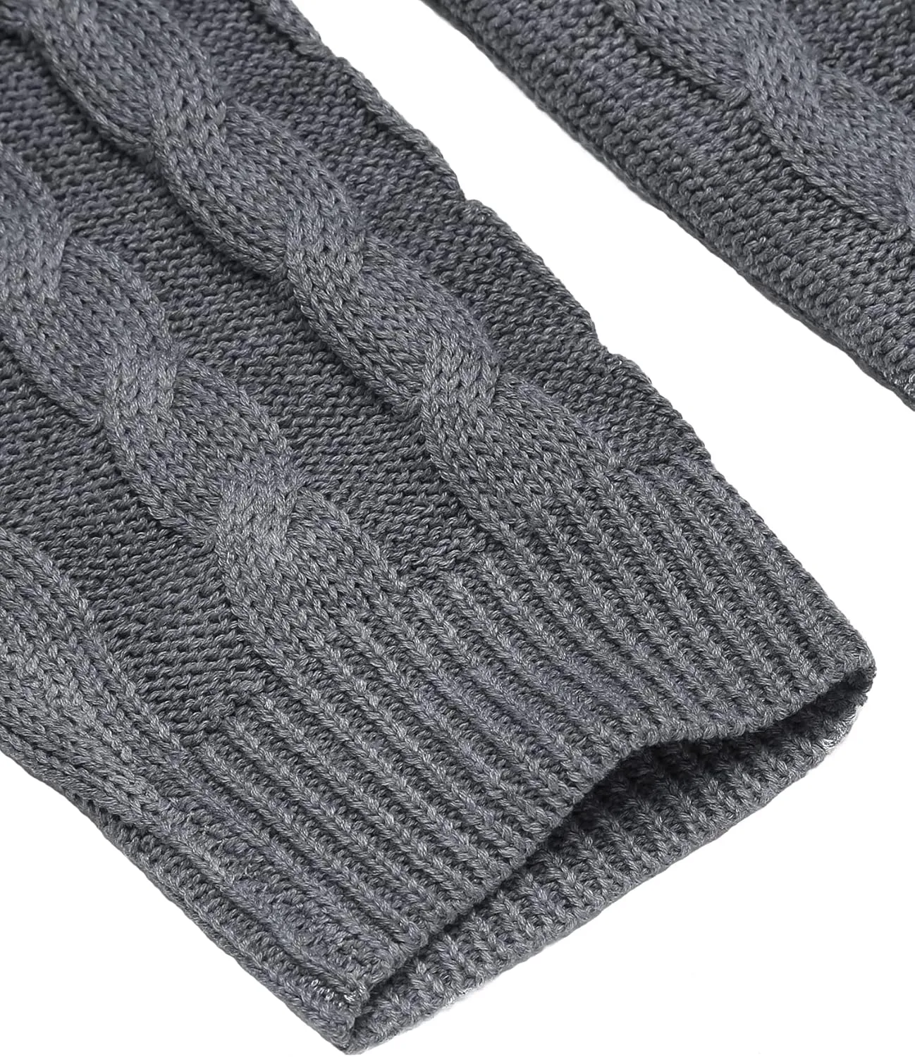 COOFANDY Men's Shawl Collar Pullover Sweater Slim Fit Casual Button Cable Knit Sweaters