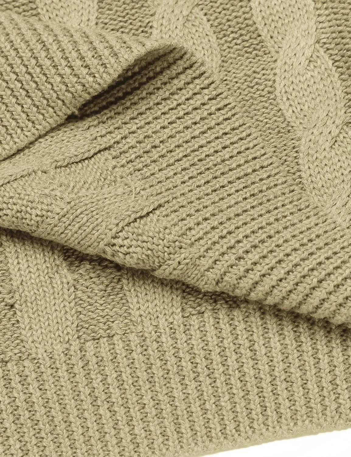COOFANDY Men's Shawl Collar Pullover Sweater Slim Fit Casual Button Cable Knit Sweaters