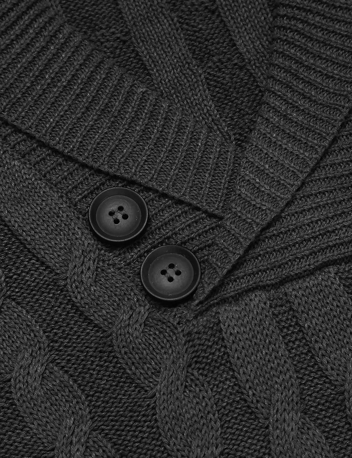 COOFANDY Men's Shawl Collar Pullover Sweater Slim Fit Casual Button Cable Knit Sweaters