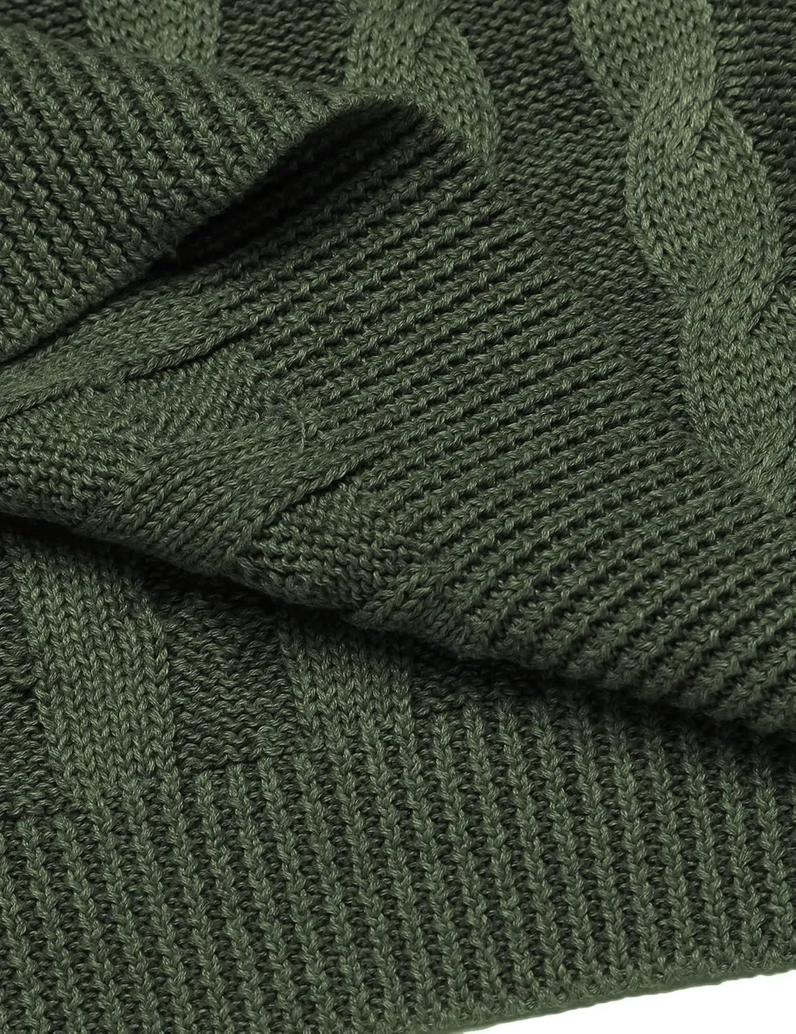 COOFANDY Men's Shawl Collar Pullover Sweater Slim Fit Casual Button Cable Knit Sweaters