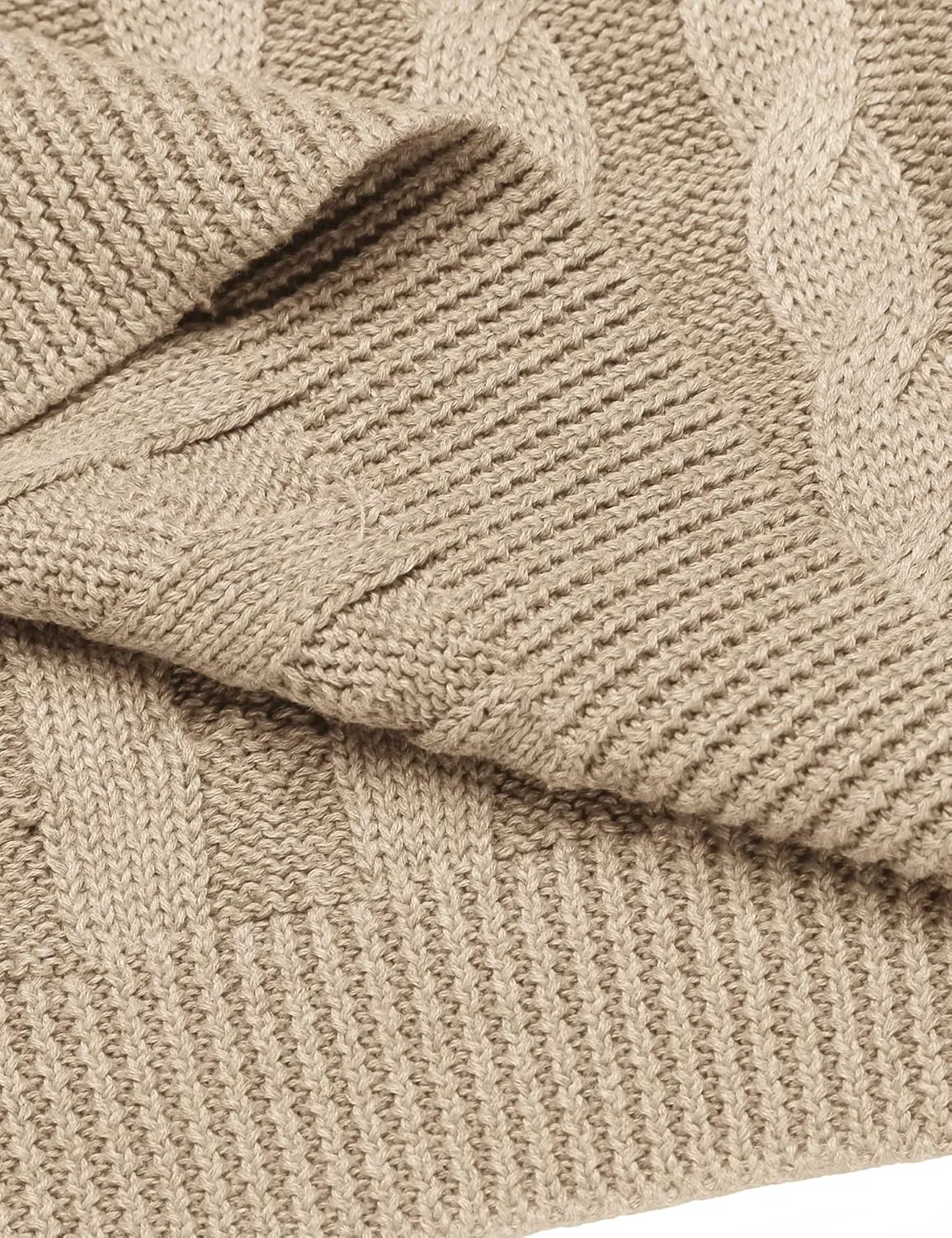 COOFANDY Men's Shawl Collar Pullover Sweater Slim Fit Casual Button Cable Knit Sweaters