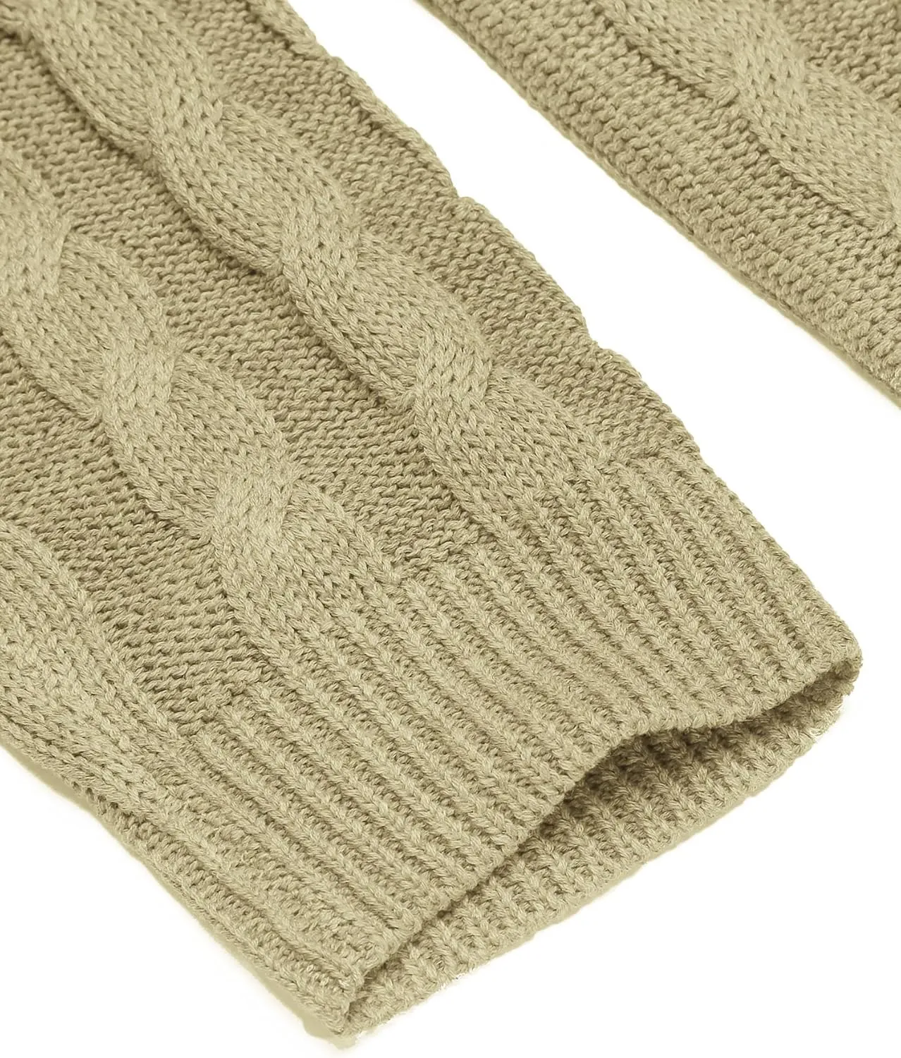 COOFANDY Men's Shawl Collar Pullover Sweater Slim Fit Casual Button Cable Knit Sweaters