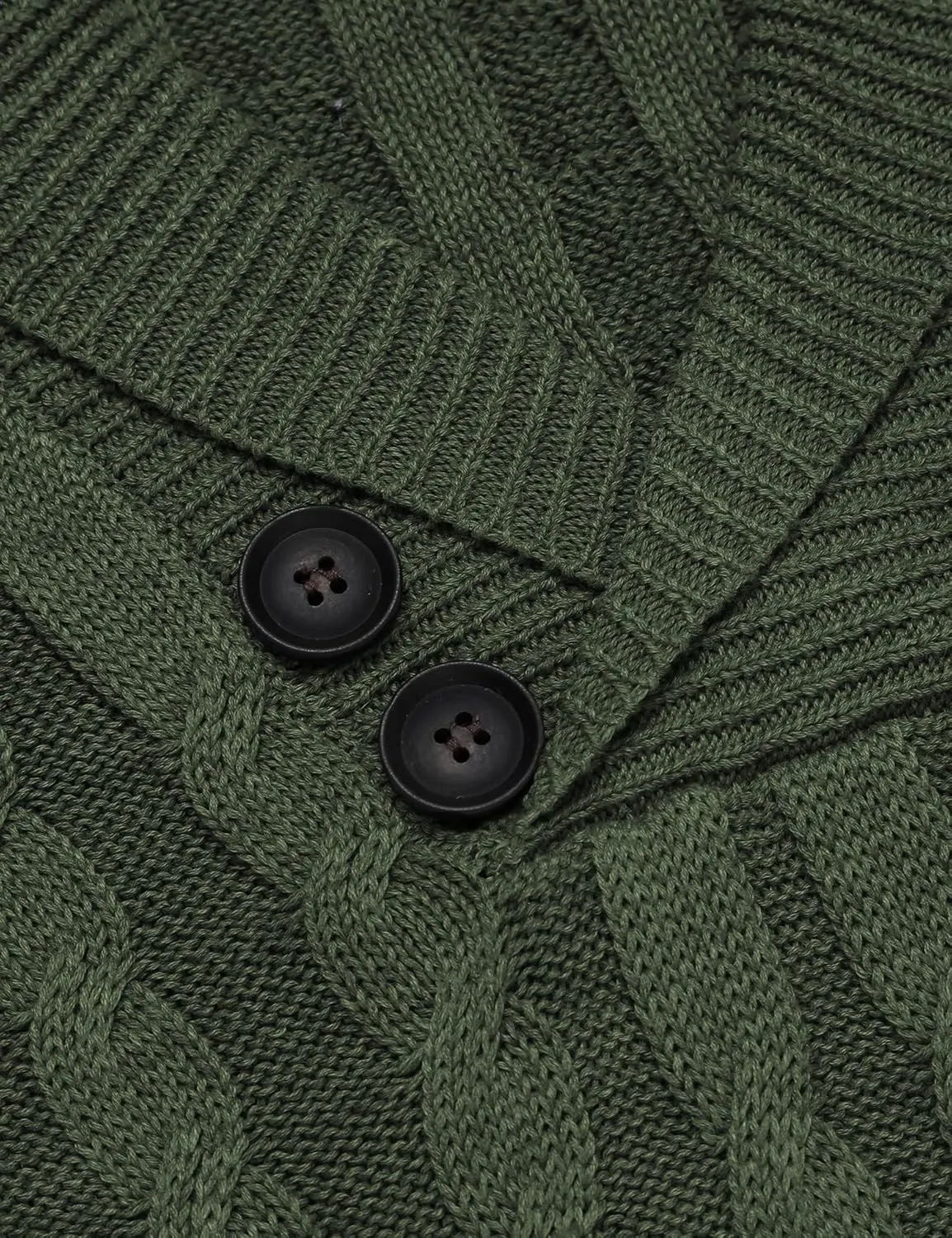 COOFANDY Men's Shawl Collar Pullover Sweater Slim Fit Casual Button Cable Knit Sweaters