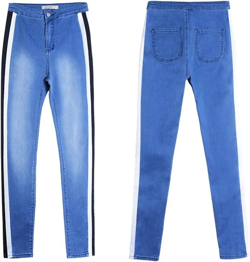 Cresay Women Sexy Elastic Butt Lift High Waisted Skinny Jeans Denim Pants