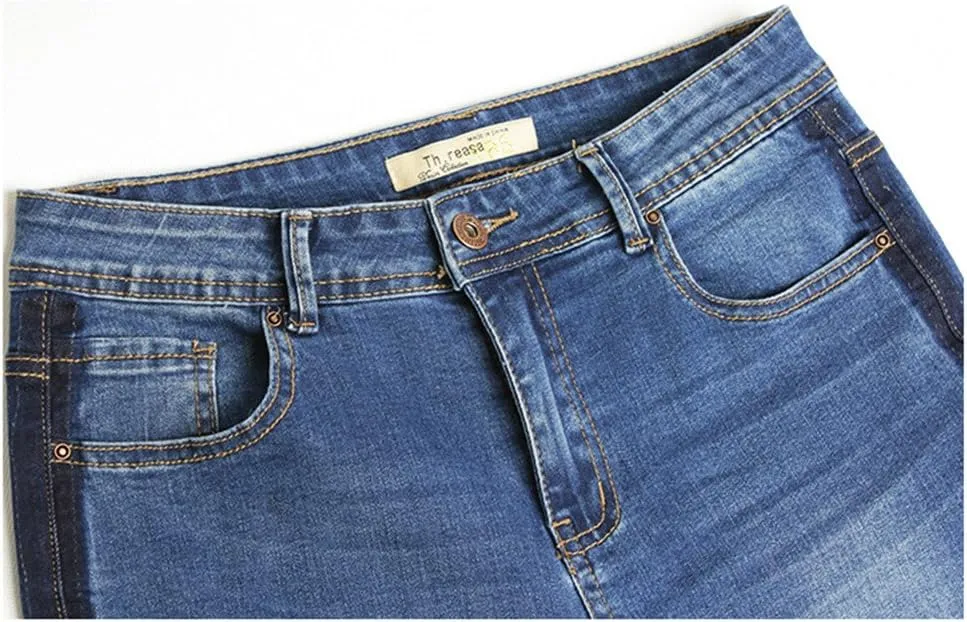 Cresay Women Sexy Elastic Butt Lift High Waisted Skinny Jeans Denim Pants