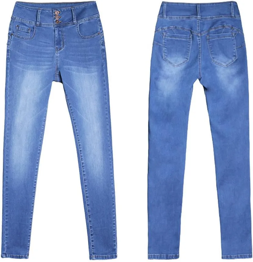 Cresay Women Sexy Elastic Butt Lift High Waisted Skinny Jeans Denim Pants