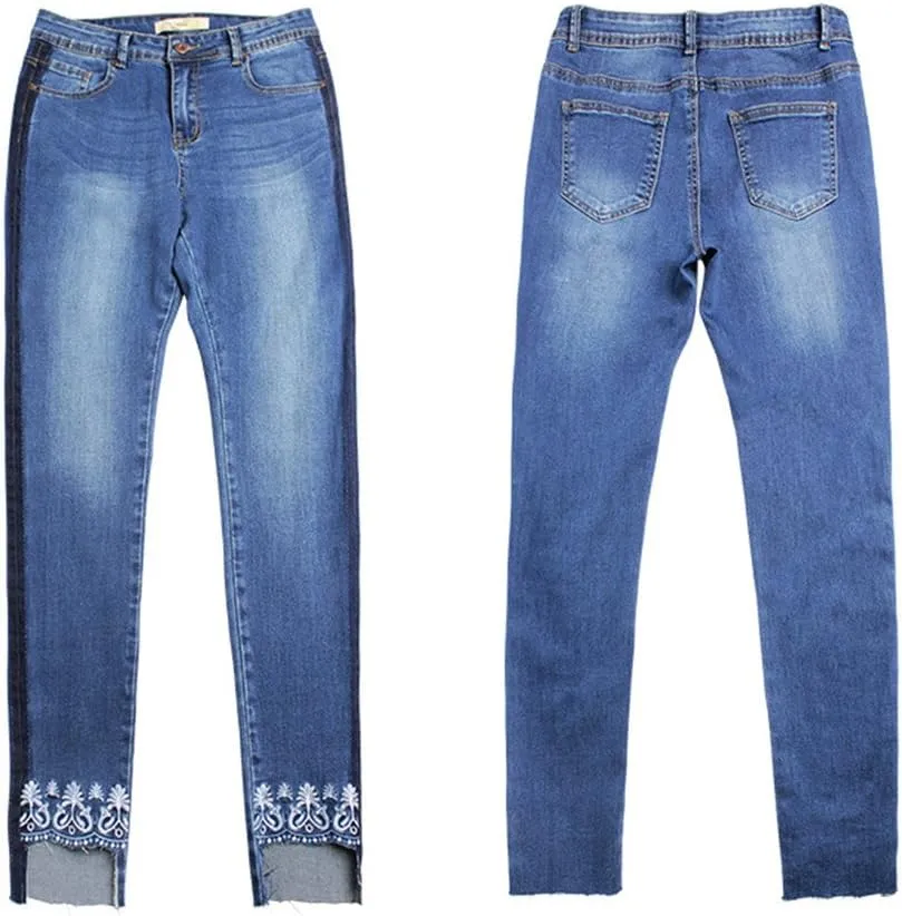 Cresay Women Sexy Elastic Butt Lift High Waisted Skinny Jeans Denim Pants