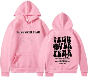 faith over fear hoodies for women teen girls aesthetic sweatshirts oversized fall clothes Casual Long Sleeve pullover