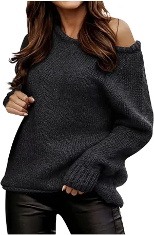 Fall Sweaters,Fall Winter Cable Knit Sweater Trendy Long Sleeve Crew Neck Sweater Soft Casual Loose Chunky Pullover