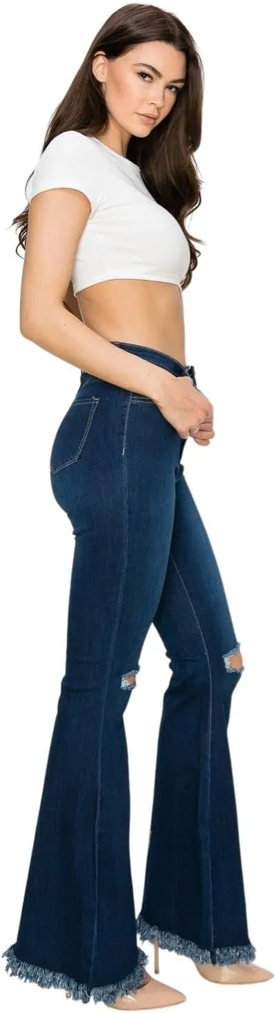 FASHION-LAND High Waisted Skinny Denim Distressed Ripped Jeans Pants Summer