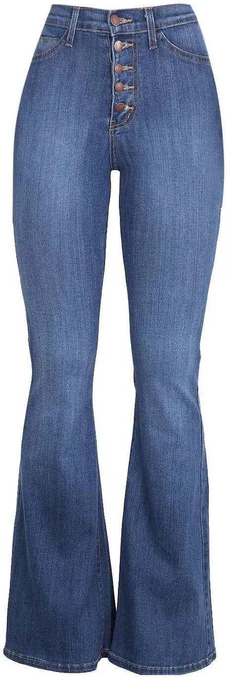 Flare Jeans for Women Retro Bootcut Denim Pants High Stretch Mid Rise Straight Leg Jeans Trendy Casual Cargo Pants