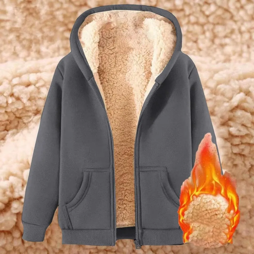 FMCHICO Fleece Lined Jackets for Men Winter Coats Fashion Zip Up Hoodies Sweatshirts Warm Sherpa Cardigan