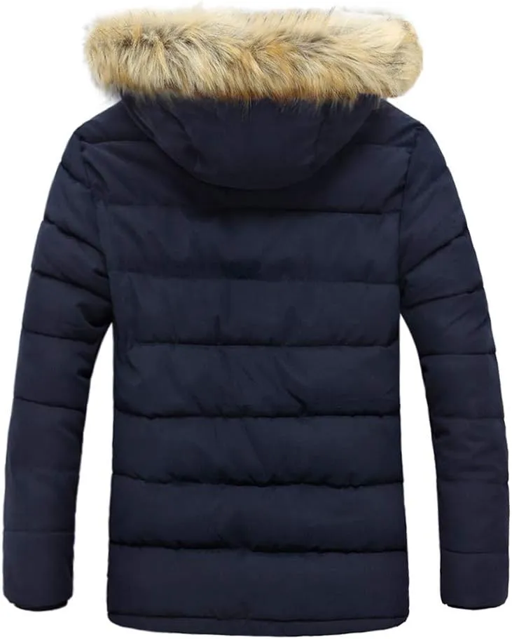 FOURSTEEDS Womens Faux Fur Hooded Warm Winter Outwear Parka Downs Puffer Coat