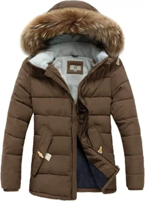 FOURSTEEDS Womens Faux Fur Hooded Warm Winter Outwear Parka Downs Puffer Coat