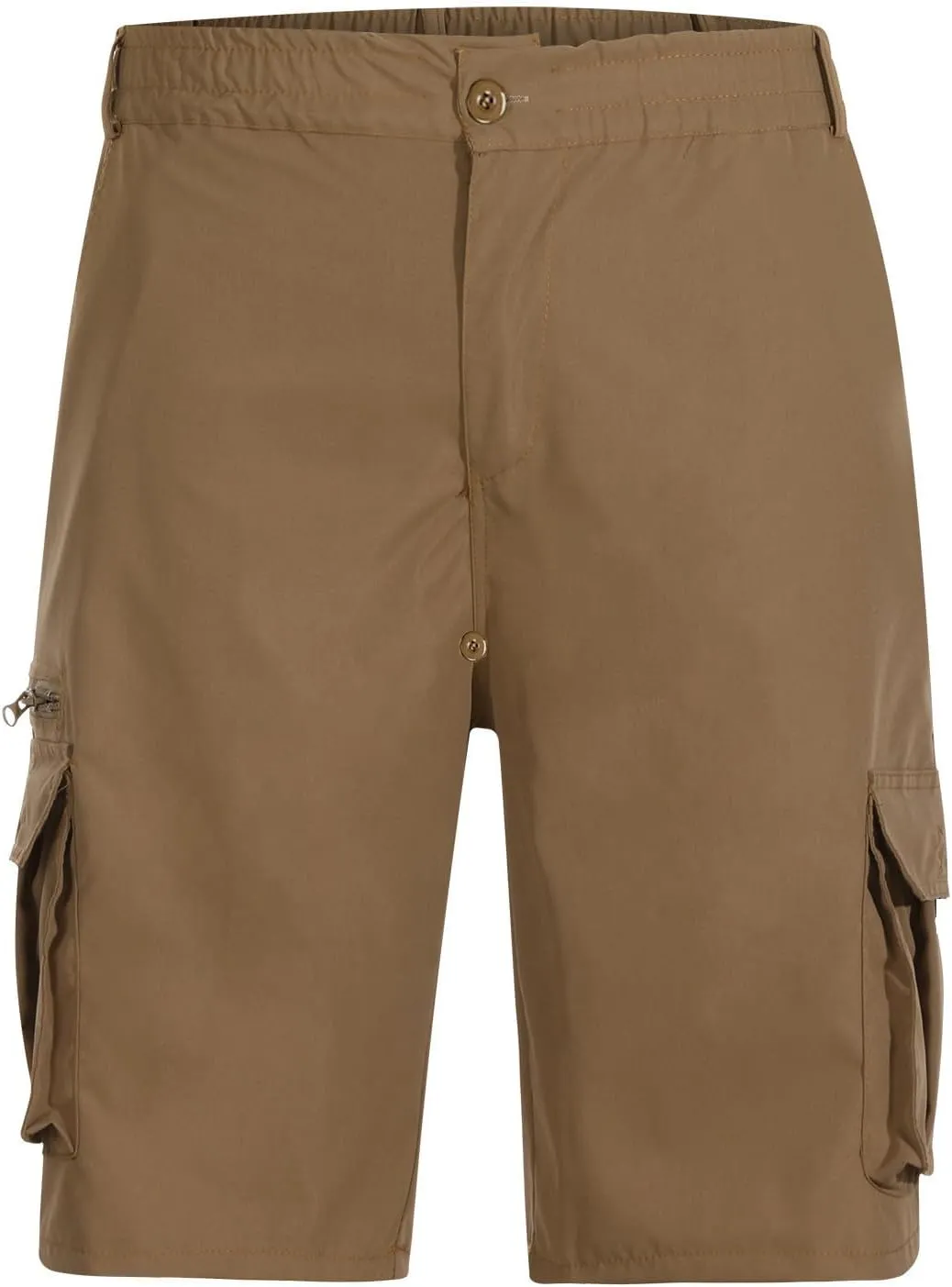 Gcvizuso Mens Cargo Shorts Elastic Waisted Button Pant Summer Casual Quick Dry Short Outdoor Hiking Short with Pocket