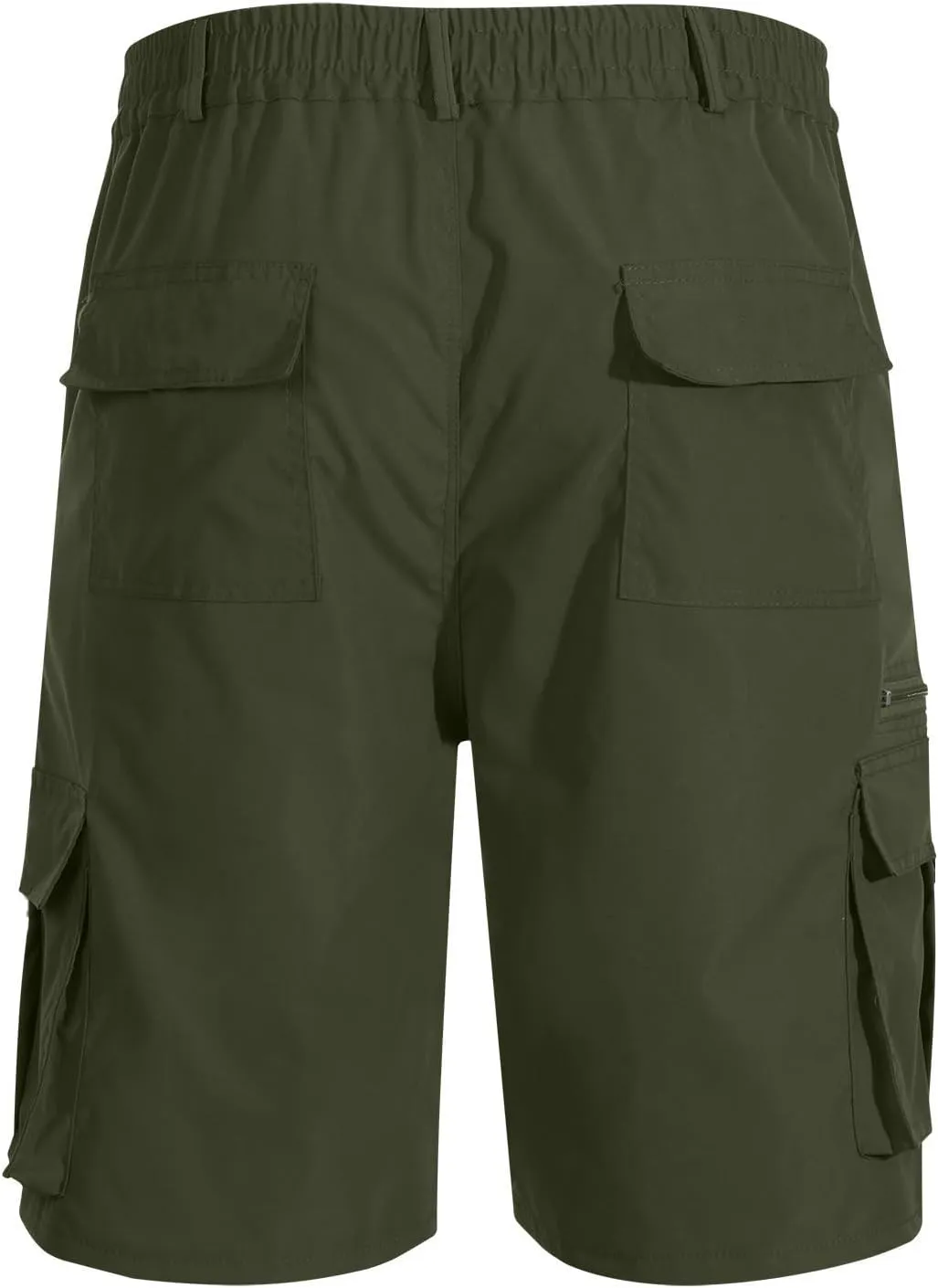 Gcvizuso Mens Cargo Shorts Elastic Waisted Button Pant Summer Casual Quick Dry Short Outdoor Hiking Short with Pocket