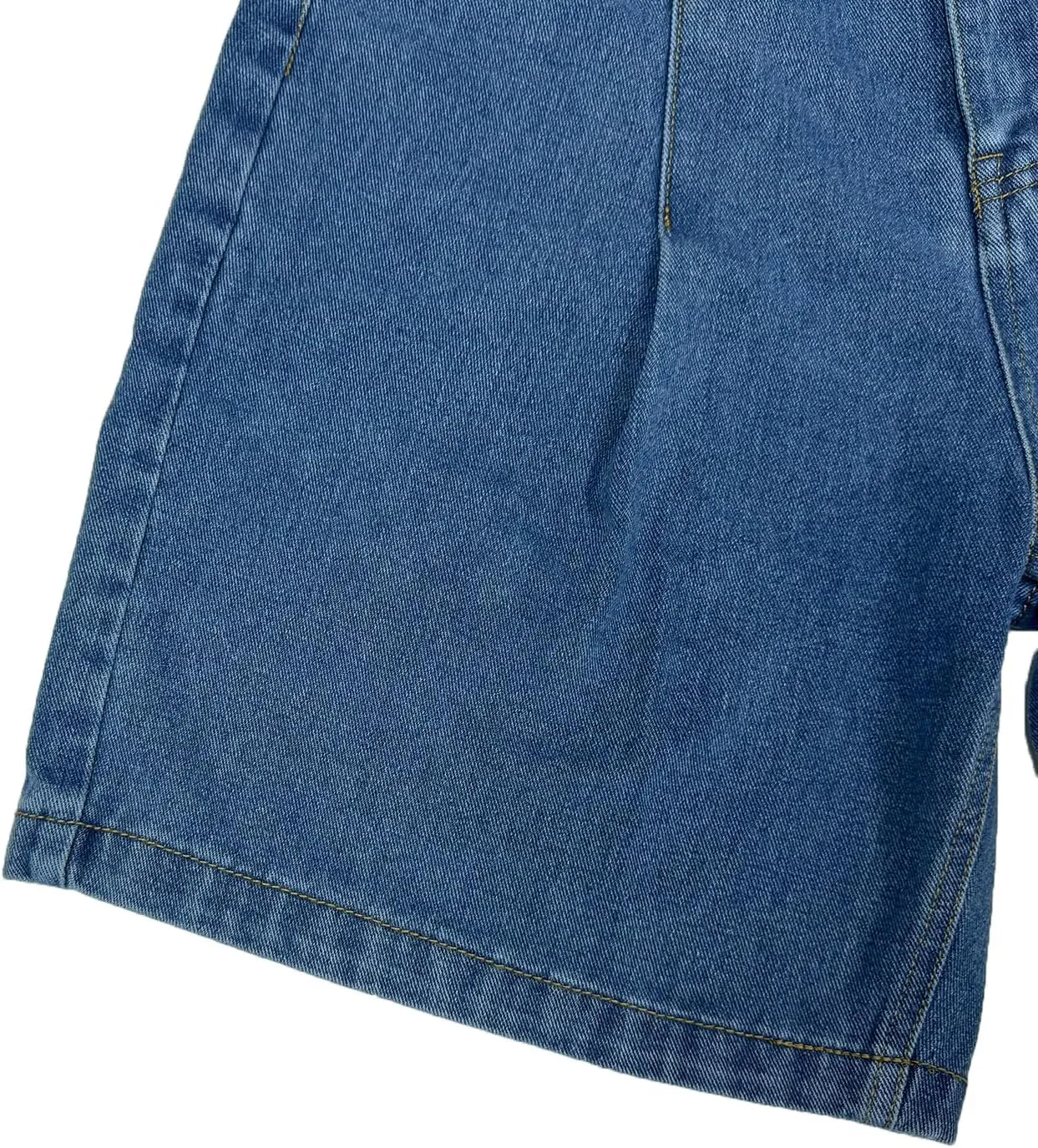 High Waisted Knee Length Denim Shorts Women Button Adjustable Waist Shorts Bermuda Long Jean Shorts for Teen Girls