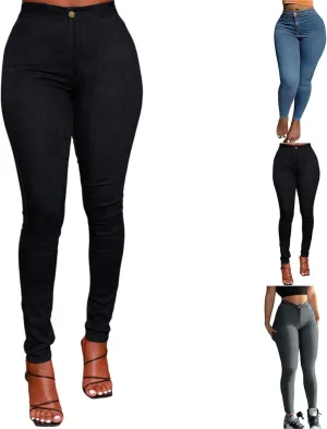 High Waisted Skinny Jeans for Women Stretchy Colombian Butt Lifting Jeans Classic Slim Fit Curvy Denim Pants